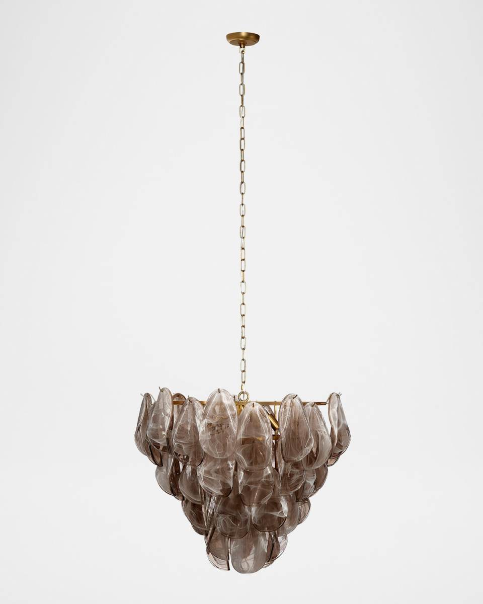 Magnolia 10-Light Quartz Glass Chandelier, 30"
